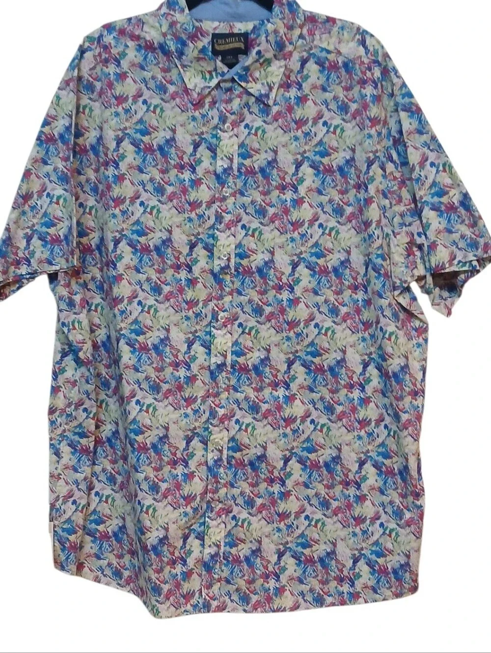 Cremieux- NWOT Premium Denim Abstract Shirt, Short Sleeves,Size 3XT, 100% Cotton